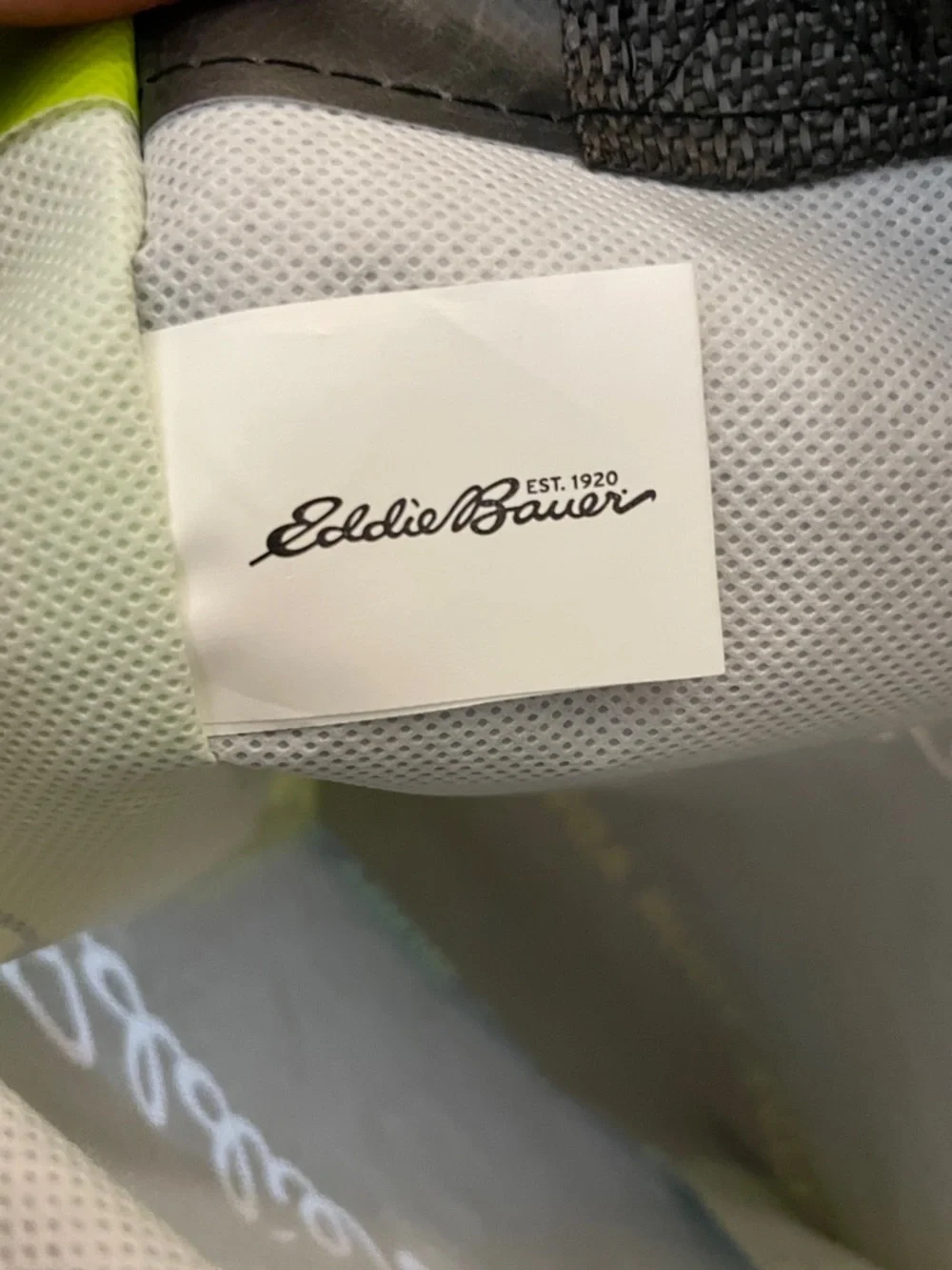 Two (2) Eddie Bauer Black Tote Bags with Lime Trim - Picture 5 of 7